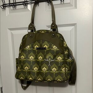 Petunia Pickle Bottom Green and Yellow Patterned Baby Bag